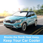 Windshield Sun Shade Custom Fit for 2021 2022 2023 2024 2025 2026 Kia Kia Seltos Accessories Foldable Sunshade Sun Blocker Protect Car from Sun Rays & Heat Damage Keep Car Cooler