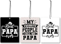 Mancheng-zi Papa Gifts Car Air Freshener 3Pcs, My Favorite People Call Me Papa Air Freshener Hanging for Cars Closet Drawer or Books, Gifts for Father's Day Car Accessories Mirror Decor for Men