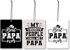 Mancheng-zi Papa Gifts Car Air Freshener 3Pcs, My Favorite People Call Me Papa Air Freshener Hanging for Cars Closet Drawer or Books, Gifts for Father's Day Car Accessories Mirror Decor for Men