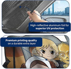 GENANY Space Movie Windshield Sun Shade for Car SUV Truck (55x30 Inches), Front Window Visor for Windows, Protector Blocks UV