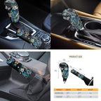 FKELYI Women Auto Fashion Seat Cushions and Headrest Pads, Sea Turtle Car Handbrake Cover with Gear Shifter Cover, Steering Wheel Protector, Cup Coasters