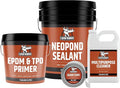 Liquid Rubber NeoPond Waterproof Pond Sealant - Fish and Plant Safe Waterproofing Membrane for Water Features Kit-Includes 5g Sealer, 1 Gallon EPDM Primer, 1Gal Multipurpose Cleaner, Seam Tape 4" x50'