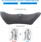 Lumbar Pillow, Memory Foam Lumbar Support Pillow for Office Chair and Car Seat, Back Support Pillow for Lower Back Pain Relief, Support Cushion Back Pillow for Sleeping, Driving, Resting