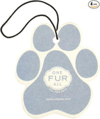 One Fur All Pet House Car Air Freshener - Sunwashed Cotton Pack of 4 - Non-toxic Car Air Freshener - Pet-Friendly Air Freshener For Small Spaces & Car - Hanging Odor Eliminating Air Freshener