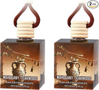 Car Air Freshener Diffuser, Car Fresheners Long Lasting, Hanging Car Scents Air Freshener, Essential Oil Diffuser, Teakwood & Mahogany Fragrance Oil, 8ml*2pcs