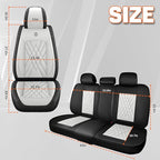 Car Seat Covers Compatible with Toyota Camry 2012-2026 Durable Waterproof Automotive Seat Covers Stretchable Fabric Material, Airbag Compatibility, Premium Nappa Leather(Black White, Full Set)