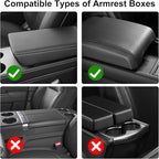 NBTEPEM Beige Center Console Cover, Sporty Leather Armrest Cover Cushion with 2 Storage Pockets, Universal Auto Middle Console Protector, Car Interior Accessories for Most SUV, Truck, Sedan Vehicles