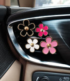 Daisy Flower Car Air Freshener Vent Clips, 8 Pcs Cute Car Accessories for Women Interior, Girly Decor Essentials, Truck Accessories, for Bathroom Office Pet Houses (Pink,White,Black,Red, 3.1cm, 2.9cm)