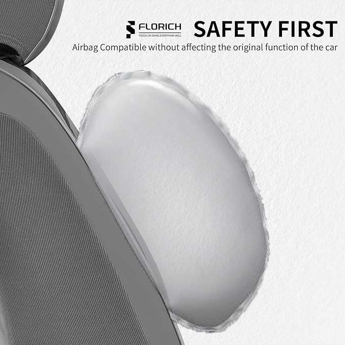 FLORICH Car Seat Covers Front Seat Cover Waterproof Faux Leather Seat Covers for Cars Premium Car Seat Protector Interior Covers Cushion Universal Fit for Most Car Truck SUV, Gray&Black