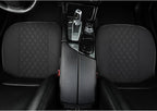 West Llama Linen Front Car Seat Cover Protector Anti-Slip Bottom Seat Cover Fits 95% of Vehicles,Wrapping Around The Bottom,Diamond Pattern(Black-2Pcs)