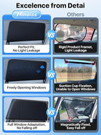 Breathable Mesh Camping Car Window Shades (2 Pack) – Ice Crystal Cooling Fabric, UPF50+ UV Protection, Breathable Mesh Privacy Screen & Bug-Proof Window Screen for SUV/Minivan/Sedan