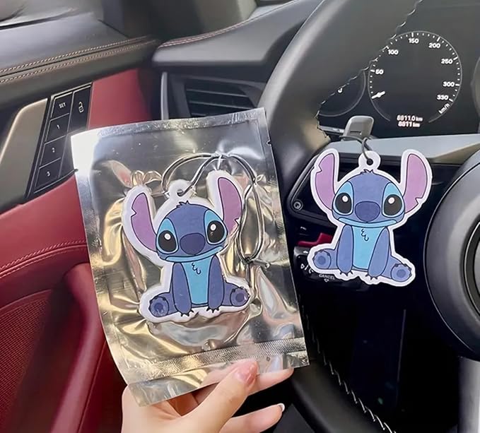 Rawan 4 Pack Car Air Freshener Cartoon, Accessories Cute for Women Girls And men Car, Funny Decor Hanging Fresheners Car Interior Room Decorations, for Christmas Gift. (E, Large)