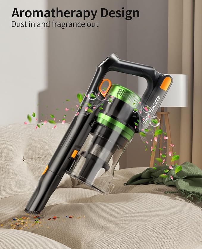 SunSare Cordless Vacuum Cleaner, 650W 55KPA 70Mins Vacuum Cleaners for Home, Stick Vacuum with Aromatherapy, Anti-Tangle Brush, Anti-Tangle Wireless Vacumm for Home/Pet Hair/Carpets/Floors
