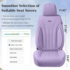 Coverado Front Seat Covers for Cars, Luxury Leather Seat Covers, Waterproof Car Seat Protector, Driver Car Seat Cushions Universal Fit for Most Sedan, SUV, Trucks (Purple)