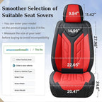Coverado Seat Covers, Car Seat Covers Front Seats, Leather Seat Covers for Cars, Automotive Seat Covers Car Seat Protector Car Seat Cushion Universal Fit for Most Sedans SUV Pick-up Truck(Black&Red)