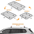 Wildroad Car Roof Platform, Universal Roof Flat Rack Combo 90" x 47" x 1.3" Heavy Duty Roof Rack Platform with Cargo Bag, Cargo Net, Ratchet Straps and Anti-Rust Sealant Fits for SUV Truck Cars