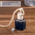 50 Pcs Black Car Air Freshener Hanging Bottle Empty Glass Diffuser Bottles Perfume Bottle Refillable Car Air Freshener Pendant Aromatherapy Fragrance Vials Bottles Ornament(Cube)