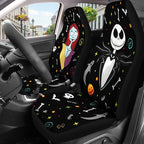 GENANY Nightmare Skellington Car Seat Covers Set of 2, Couple Breathable Front Seat Covers for Truck Sedan SUV, Movie Themed Car Accessories, Horror Gift for Women Men