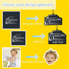 100PCS Bulk Custom Logo Air Freshener for Car cut out.Personalized Double Sided Photo Car Air Fresheners.Personalizado Logo Car Air Freshener With Picture Text (100PCS)