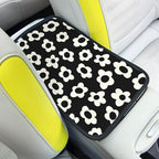 Car Center Console Cover,White Flowers Auto Center Console Pad,Armrest Cover Protector for Vehicle SUV Truck Car