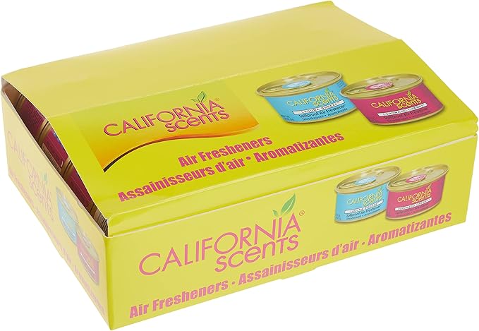 Can Air Freshener and Odor Neutralizer by California Scents, Set of 12 Spillproof Cans for Home and Car, Coronado Cherry, Fresh and Bold, 1.5 Oz Each