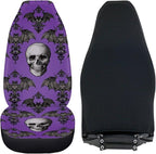 Halloween Skull Bat Car Seat Cover, Non-Slip Auto Front Seat Covers Automobile Seats Protectors Car Accessories for Vehicle, Cars, Sedan, Truck, SUV, Van