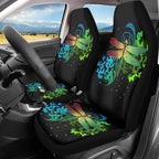 BIGCARJOB Butterflies Dragonfly Car Seat Covers Full Set,Dragonfly Pattern Bucket Seat Cover for Cars,SUV Truck,Univerfal Fit Auto Interior Accessories Car Seat Protector Set of 2 pcs