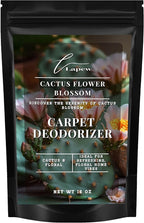 Lapew Cactus Flower Carpet Deodorizer Powder - Pet Safe Freshener for Vacuuming | Scented Odor Eliminator for Home | 16 oz