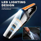 Car Vacuum, Portable Car Vacuum Cleaner High Power 8000Pa, Small 12V Handheld Vacuum with LED Light,16.4Ft Corded, Deep Detailing Cleaning Kit of Car Interior with Dry for Men/Women