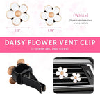 6PCS Car Air Vent Clip, Daisy Flower Auto Scents Air Freshener Clip with 6 Fragrance Piece, Decorative Auto Air Conditioning Clip for Women Girl, Universal Car Accessories (White)