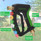 DUSICHIN Short Pressure Washer Gun with Foam Cannon,4000 PSI Power Washer Foam Blaster 1/4'' Quick Connector,Car Wash Foam Gun Snow Foam Lance with 7 Pressure Washer Nozzles for Car Washing DUS2903