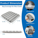 AEROiVi Office Chair Cushion,17.7" L × 17.7" W × 1.2" H, Non-Slip Car Seat Cushion with 3D Air mesh Pad Wash Breathable for Long Sitting for Relief and Comfort Square