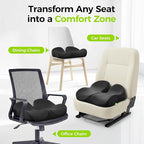 AUVON Gel Seat Cushion for Office Chairs, Ergonomic Memory Foam Chair Cushions for Long-Sitting Support & Sciatica, Back, Tailbone Pain Relief, Breathable Car Seat Cushion with Anti-Slip Base
