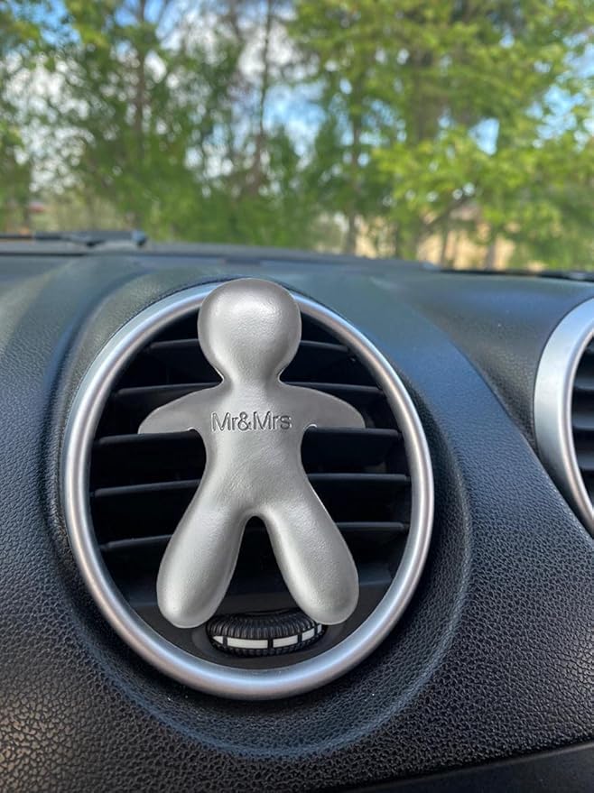 Cesare Car Air Freshener Long Lasting 45 Days Air Vent Clip Uses Alcohol-Free Fragrance Oil Non-Toxic EVA Material (Orange&Sandalwood)