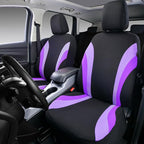 CAR PASS Line Rider Sporty Front Seat Covers,Purple Car Seat Covers Two Front Seats Only for Cute Women Girl, Airbag Compatible,Universal Fit Sedans,Cars,Vans,SUV,Truck(Black and Purple)