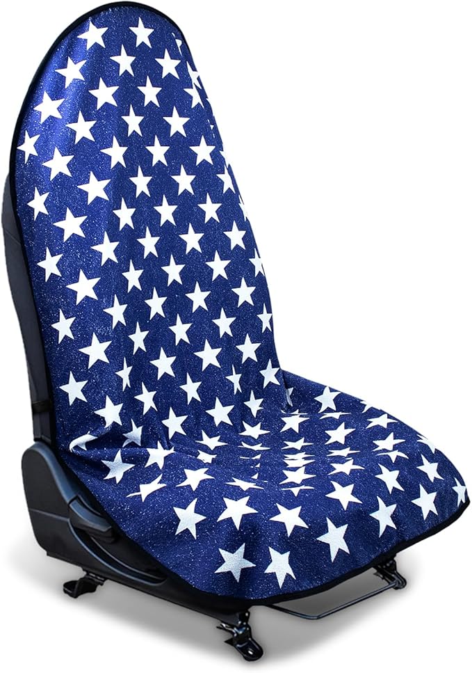 Waterproof Sweating Car Seat Cover for Post Gym Workout, Running, Swimming, Beach and Hiking, Universal Fit Non-Slip Bucket Seat Protector for Cars SUV Trucks, Machine Washable (Star)