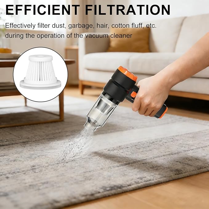 Replacement Filter Compatible with Voice-tank VAC103,VNOST V9 Pro Car Vacuum Portable Cordless Handheld Vacuum Cleaner Filter-4Pack