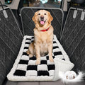 Thickened Dog Bed for Car Back Seat, Upgraded Bottom Non-Slip, Fits Hard Bottom car seat Cover for Dogs, Premium Mixed Color, Dog Car Seat Cover(White-Black)
