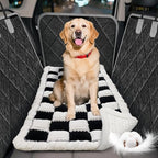 Thickened Dog Bed for Car Back Seat, Upgraded Bottom Non-Slip, Fits Hard Bottom car seat Cover for Dogs, Premium Mixed Color, Dog Car Seat Cover(White-Black)