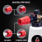 Suds Lab F1 Professional Foam Cannon with 32 Ounce Canister, Adjustable Foam Nozzle, Quick Connect Pressure Washer, Clean Dirt, Car Washing