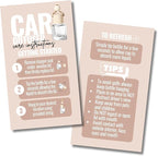 Car Diffuser Instruction Cards | Physical Printed 2" x 3.5" inches Business Card Size | Car Diffuser Supplies | Cute Modern Design (Tan)