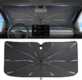 2026 Upgraded Windshield Sun Shade Umbrella [7-Layer Vinyl Coating Heat Shield] Foldable Front Window Sunshade Umbrella Flexible Handle Protect Interior from UV Keep Car Cooler (61" x 34.5")