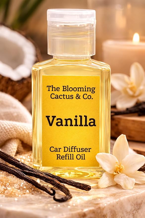 Car Diffuser Oil Refill 1 oz – Essential Oil Car Air Freshener Refill for Hanging Car Diffuser, Long Lasting Fragrance Oil, Phthalate Free, Multiple Scents | Vanilla
