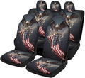 5 Pcs Premium Eagle Car Seat Cover, Breathable & Washable Car Seat Covers Full Sets, Fashionable Printed Seat Covers for Cars Interior, Universal Fit for Most Cars, Sedan, Truck, SUV