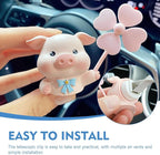 MLY Cute Pig Car Air Freshener Vent Clips, Rotating Windmill Car Vent Air Clip, Creative Fan Outlet Vent Fresheners, Auto Animal Dashboard Trim Clips, Interior Decoration Accessories (Pig)