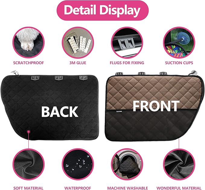 2PCS Car Door Protector for Dogs Pet Cover-Waterproof Scratchproof Nonslip Durable Protector, Machine Washable Pet Vehicle CarDoor Guard