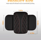 Car Center Console Cover Fit for Jeep Grand Cherokee L - Leather Armrest Covers with 2 Storage Pockets(Black&Red)
