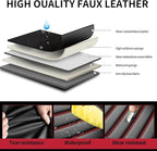 Fit HRV Car Seat Covers for Honda HR-V 2016-2024 2025 2026 - Upgraded Premium Waterproof & Breathable Leather, Airbag Compatible, All-Weather Seat Cushion Protector Full Black+Red