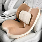 FLORICH 2 in1 Truck Seat Cushion and Lumbar Support Pillow Memory Foam Car Seat Cushion with Adjustable Strap for Truck Driver Long Drives, Fits Semi Truck Seat,Car,Office&Gaming Chair(Light Brown)