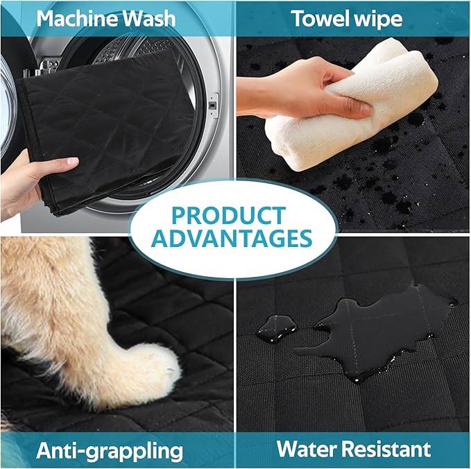 Dog Car Seat Cover, Waterproof & Scratchproof Dog Seat Protector, Pet Car Seat Cover Front Seat with Buckle and Padded, Universal Dog Seat Cover for Trucks, Cars, SUVs, MPVs